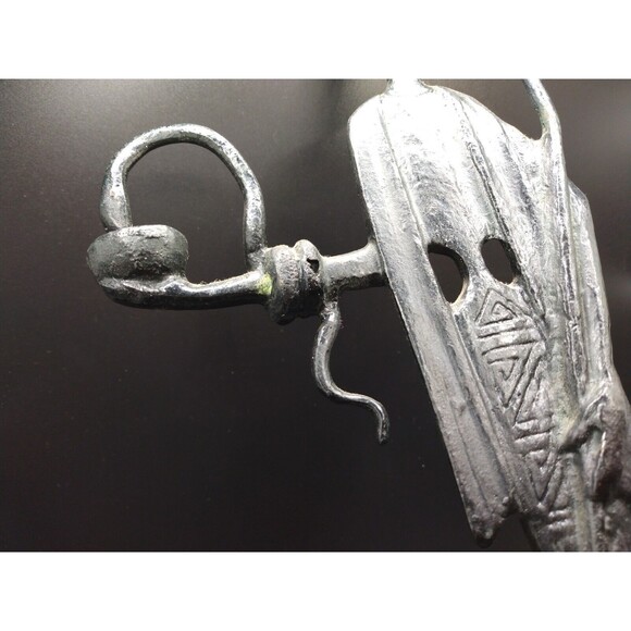 Vintage Antique Bronze Bowl of Hygiea Figure Greece Patina Emabenithe Statue 13" - Picture 5 of 9